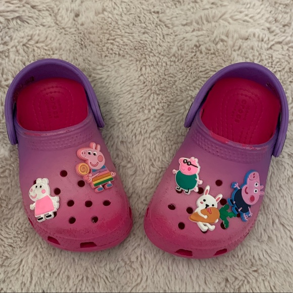 CROCS Other - GUC adorable purple/pink ombré crocs size 7